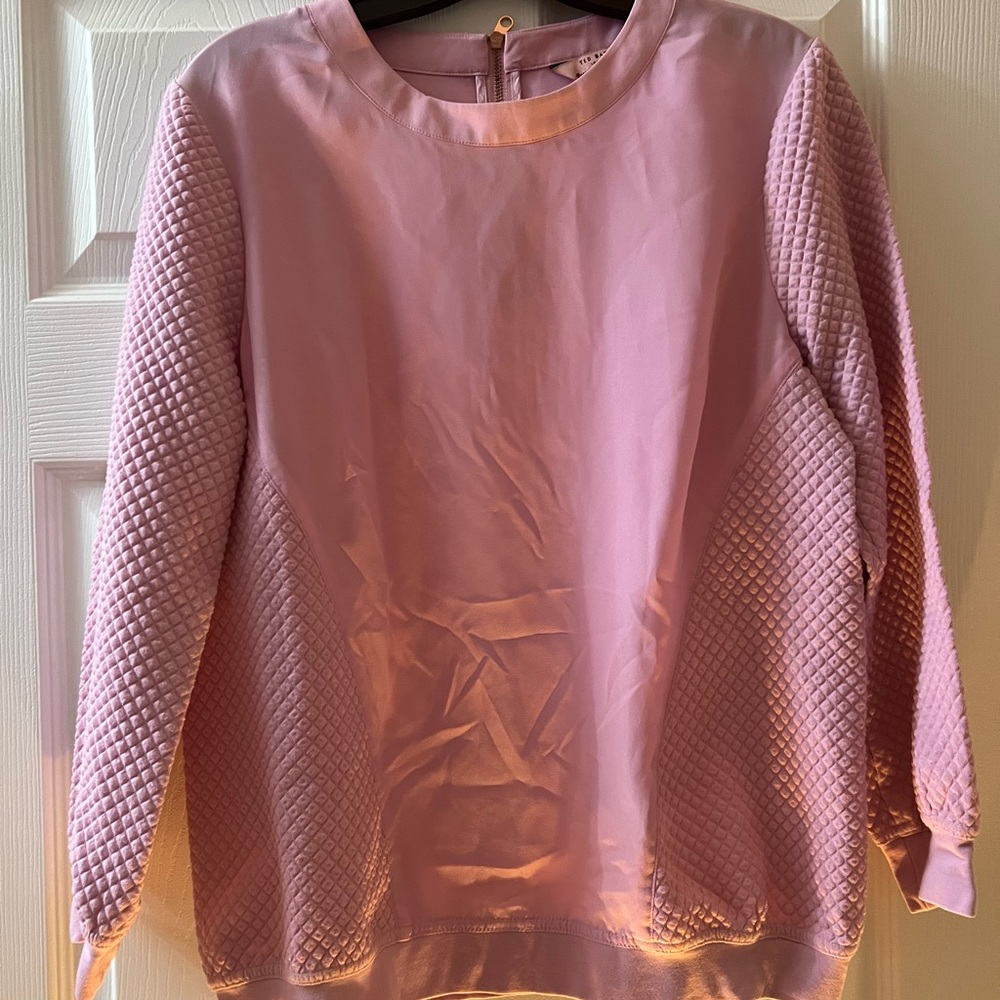 Ted Baker Pink Textured Sleeve Blouse